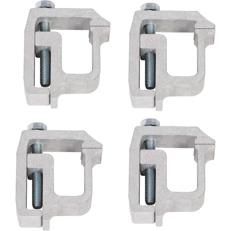 KUAFU Truck Cap Mounting Clamps Compatible with Chevrolet Chevy Ford Dodge Ram Sierra Dakota Ram 1500 2500 3500 F150 F250 for Mounting Caps Camper Shell Topper Canopy Heavy Duty Aluminum (4Pcs-Silver) LYOM-055-1