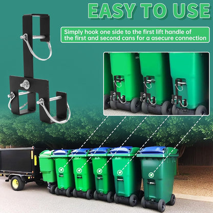 KUAFU Universal Can Couplers Receiver Multiple Wheeled Trash/Recyclable