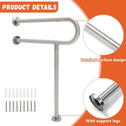 KUAFU 24x30 Inch Toilet Grab Bar Handicap Rail Support for Elderly Disabled