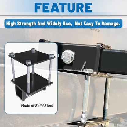 ECOTRIC RV 2" Bumper Hitch Reciver Fits for 4" x 4.5" Square RV Rear Bumpers, 200LBS Capacity Camper Bike Cargo Carrier Hitch Receiver Adapter