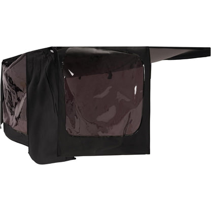 Convertible Soft Top Kit for 1987-1995 Jeep Wrangler YJ Black Soft Roof w/Upper Half Doors and Tinted Plastic Windows & Aluminum + Steel Mounting Frames Complete Replacement