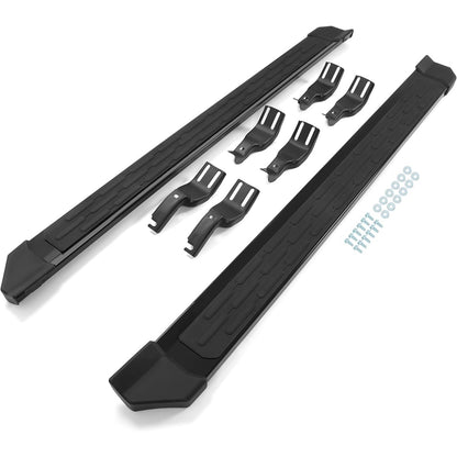 HECASA Running Boards Compatible with 2021-2025 Ford Bronco 4 Door Side Steps Nerf Bars Side Steps Rock Rail Aluminum + ABS Black Platform Style