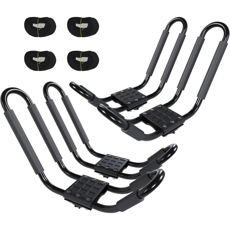 Kayak Roof Rack J-Bar Rack HD Universal Kayak Carrier Holder Canoe Boat Surf Ski Board Roof Top Mounted on Crossbar for Car SUV Truck Set of 4 LYA-011-P