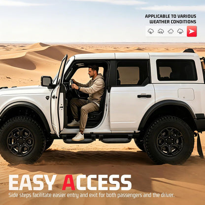 ALMULOO Step Compatible with Bronco 2/4 Door Model Running Boards Step