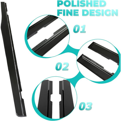 Side Skirts Compatible with 2010-2015 Chevy Camaro LT LS SS Model Rocker Panels Guard Extension Body Kit PP - Glossy Black LYAP-722-1