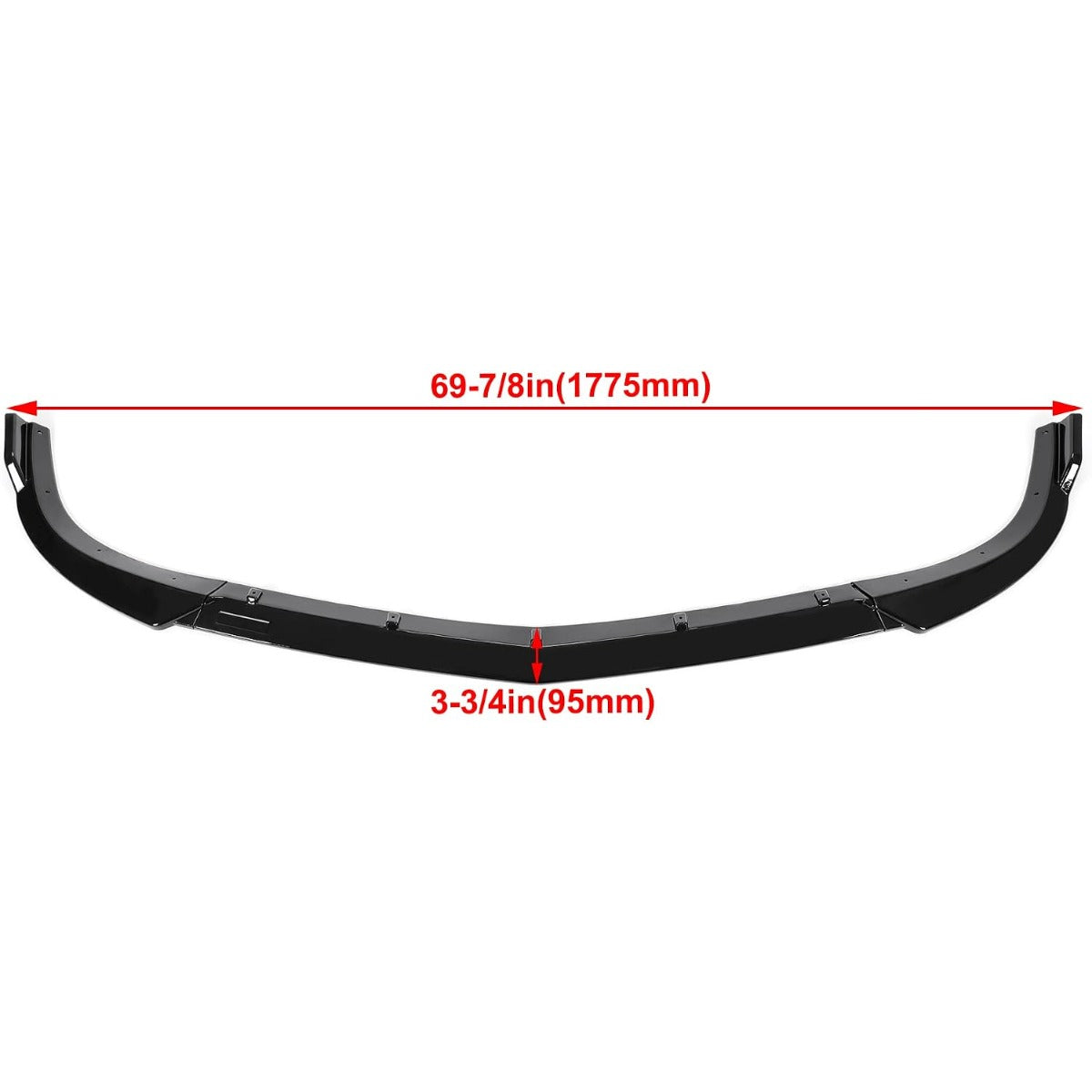 KUAFU 3Pcs Front Bumper Lip Splitter Compatible with 2012-2014 Mercedes Benz W204 C180 C200 C220 C250 C300 Sport Models Under Chin Spoiler Air Dam (Black)
