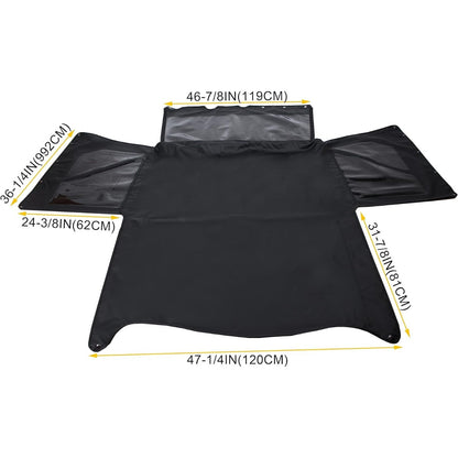 Soft Top for 1986-1994 Suzuki Samurai with Tinted Zip Out Windows Sailcloth - Black, NN1608