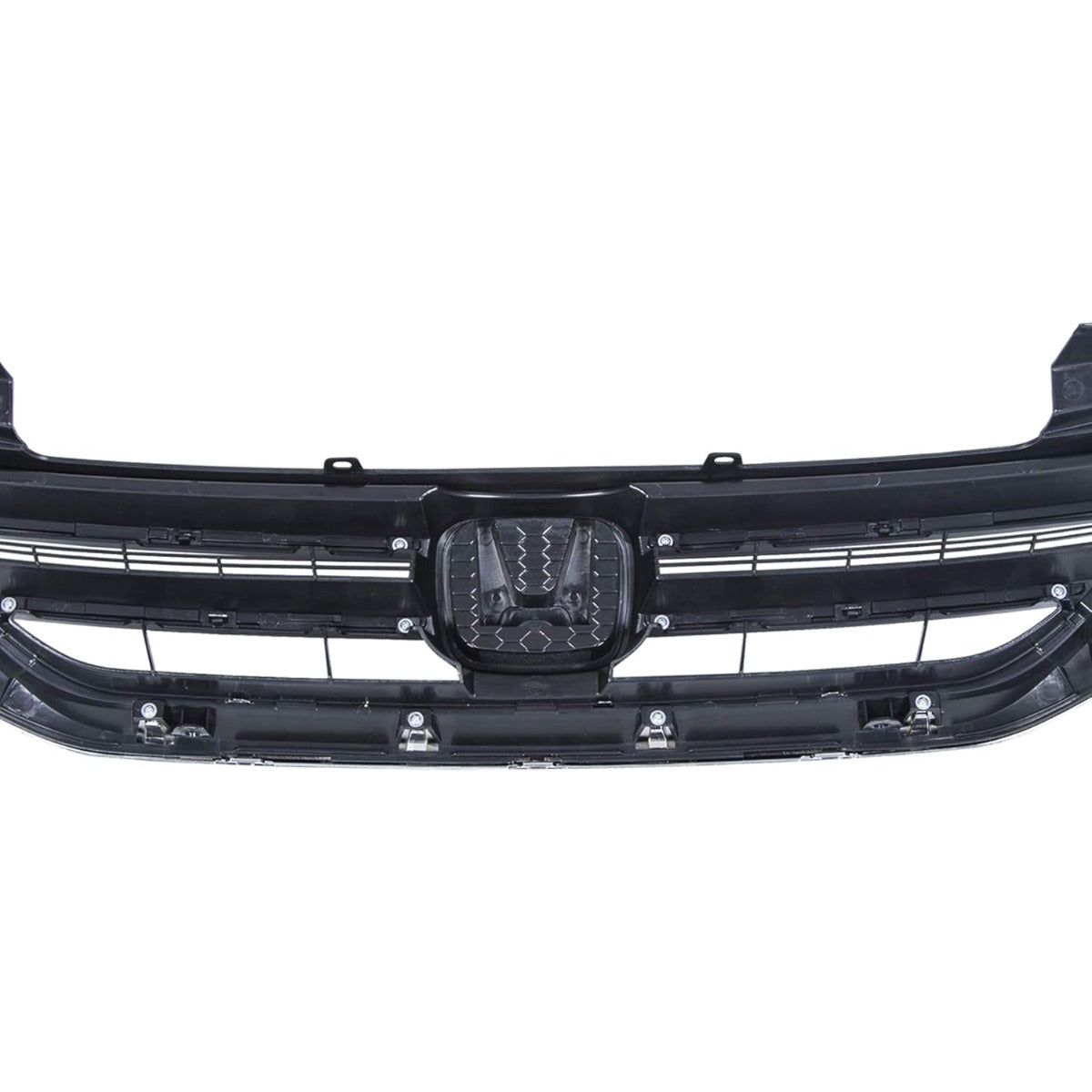 ALMULOO Front Bumper Grill Compatible with 2013-2015 Honda Accord 4Door Sedans Only Upper Black Chrome Grille ABS Plastic Replacement for 71121T2FA01 HO1200214