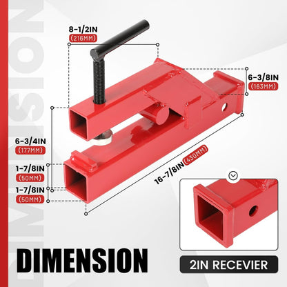 Clamp On Trailer Hitch 2 Inches Ball Mount Receiver Adapter Bucket Trailer Hitch Competible with Deere Bobcat Tractor Bucket Forklift LYOM-036