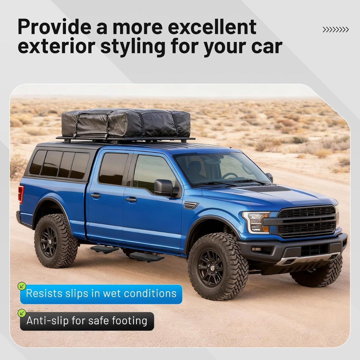 Side Steps Compatible with 2015-2023 Ford F-150 F150 SuperCrew Cab Pickup 4 Doors, High-Strength Running Boards, Steel Step Bars, Powder-Coated 4-Piece Set