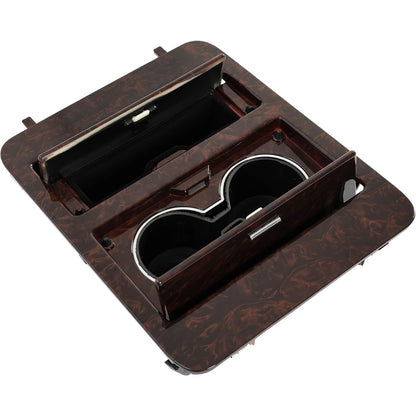 KUAFU Woodgrain Center Console Cup Holder Storage Compatible with 2007-2014 Chevy Silverado GMC Sierra/Cadillac Escalade Full Size GM Trucks Replacement for 23164631
