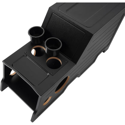 Center Console Subwoofer Box Compatible with 02-05 Dodge Ram | Crew /Single And Quad Cab MDF+Plastic(ABS) PVC Black Finish Black