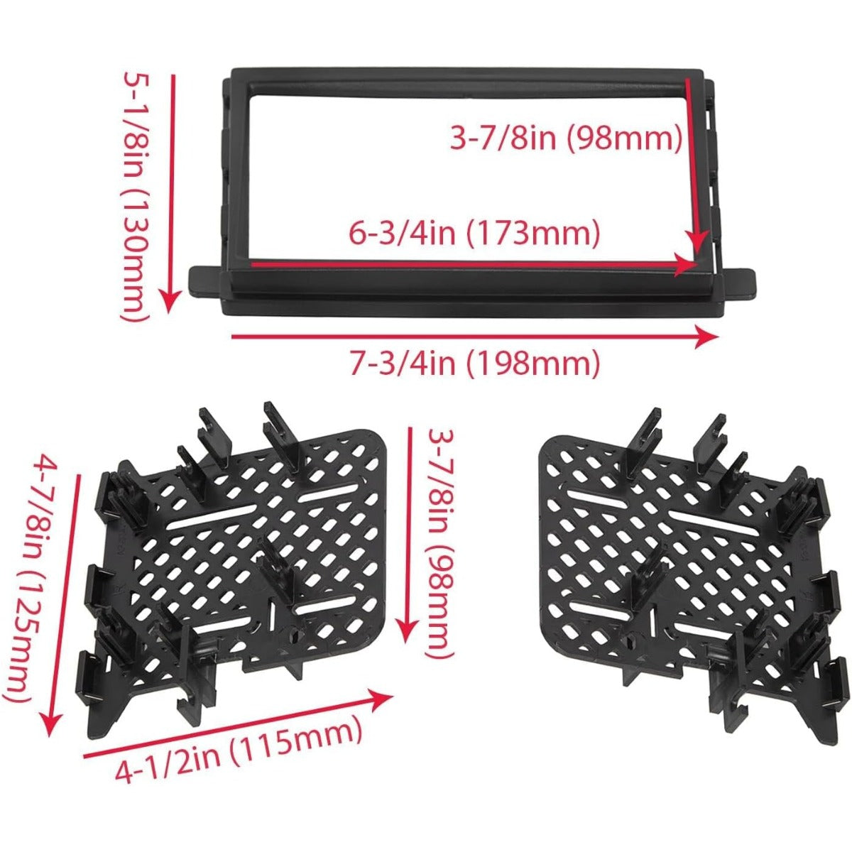 Radio Stereo Double Din Installation Dash Kit w/Wire Harness Compatible with 2004-2016 Ford F150 F250 F350 F450 F550 2006-2009 Mercury Milan 2006-2008 Lincoln Mark LT