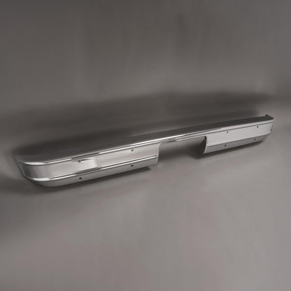 KUAFU Rear Bumper Face Bar Compatible with 1973-1980 Chevy Chevrolet GMC K5 K10 K20 C10 C20 C30 K15/K1500 K25/K2500 C25/C2500 C35/C3500 Suburban Pickup Jimmy Blazer Fleetside Steel Chrome Silvery