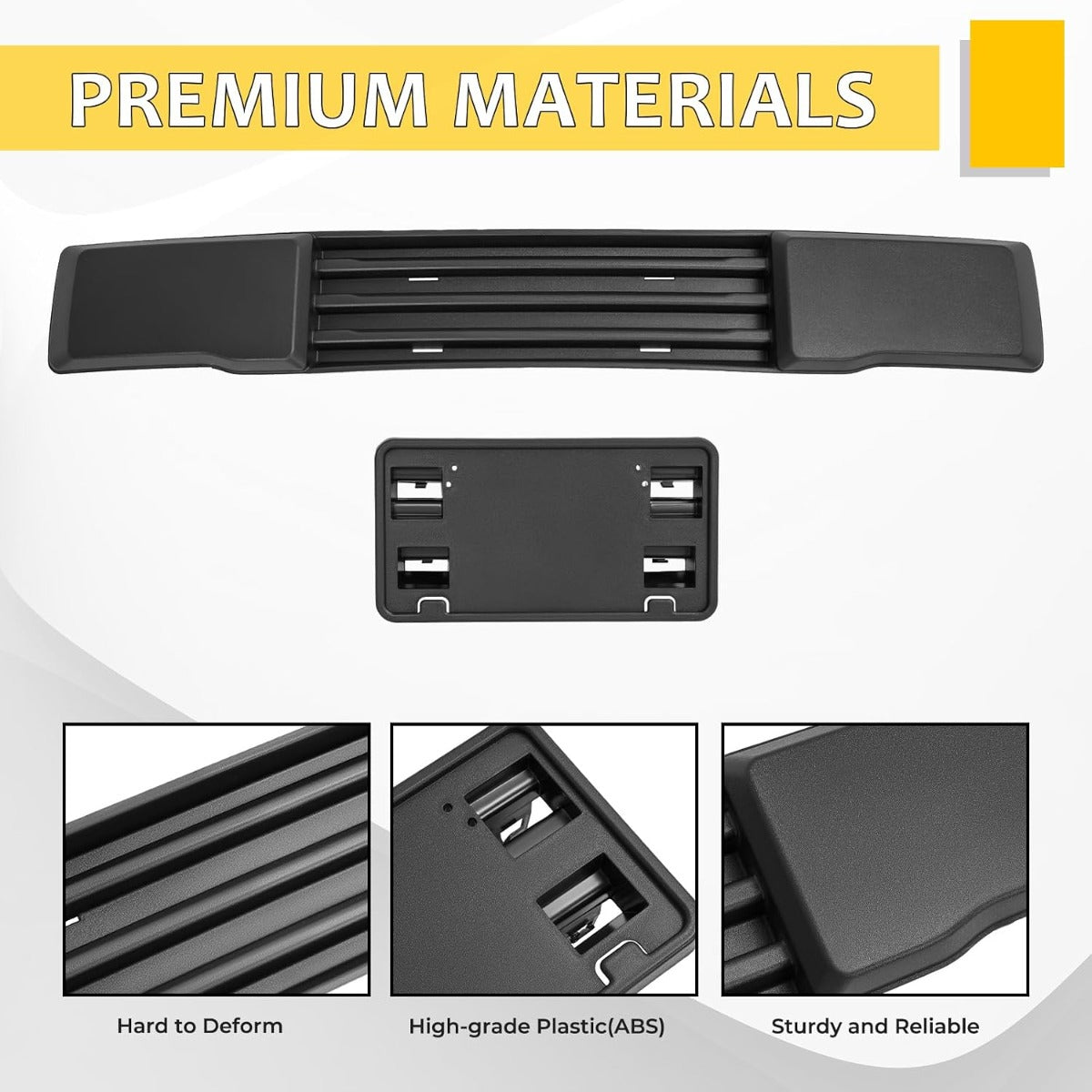 KUAFU Front Bumper Cover+License Plate Bracket Mount Compatible with 2015-2017 Ford F150 Models W/o Block Heater&Grille Shutters Replace for FO1044108, FO1068165, FO1044109, FL3Z17E810AA, FL3Z17A385A