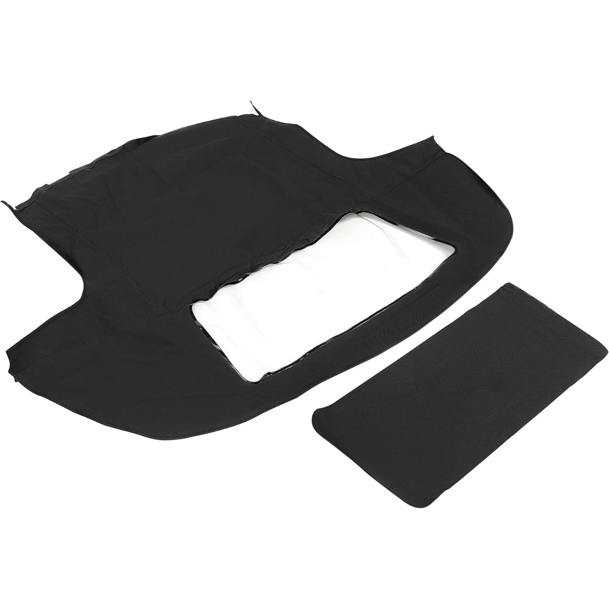 Convertible Soft Top for 1990-1993 Geo Metro/Suzuki Swift/Pontiac Firefly, Soft Roof Replacement with Clear Plastic Window, Premium Grade Black Sailcloth Vinyl