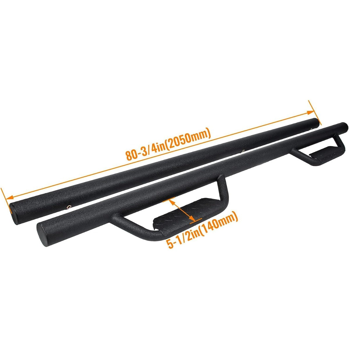 Running Boards Compatible with 2005-2023 Toyota Tacoma Double Cab Dropped Steps Side Steps Hoop Bar Nerf Bars Door (Matte Black)