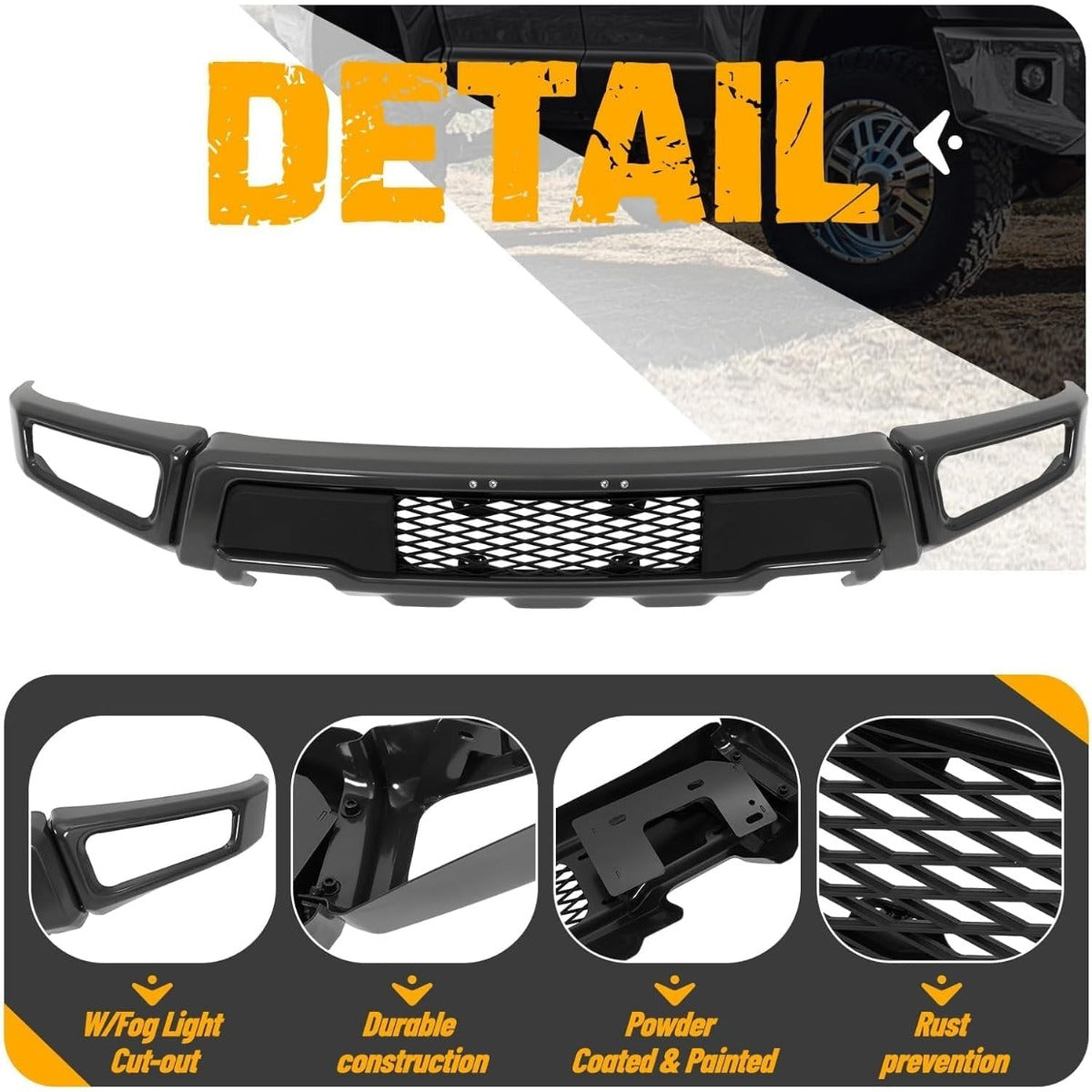 KUAFU Bumper Assembly Compatible with 2015-2017 F150