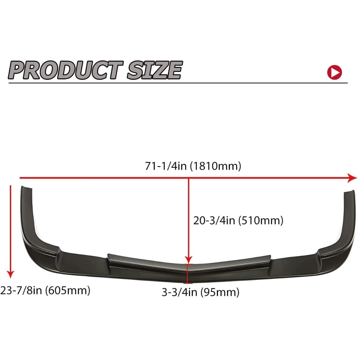 HECASA Lower Front Bumper Lip Compatible with 1997-2004 Chevrolet Chevy Corvette C5 Models Splitter Under Panel Spoiler Diffuser Protector Air Dam Chin ZR1 Style Black ABS Plastic