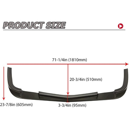 HECASA Lower Front Bumper Lip Compatible with 1997-2004 Chevrolet Chevy Corvette C5 Models Splitter Under Panel Spoiler Diffuser Protector Air Dam Chin ZR1 Style Black ABS Plastic