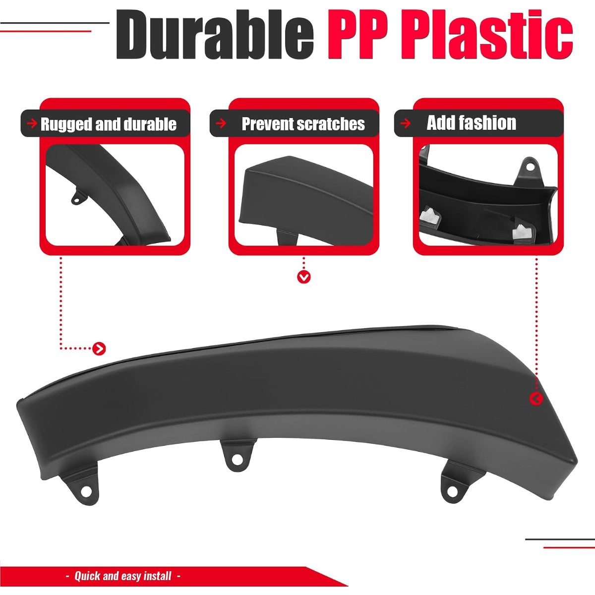Left Fender Flare Set Compatible with 2011-2018 Ram 4500 5500 | Wheel Arch Cover Protector Set Plastic(PP) Textured Black Driver Side