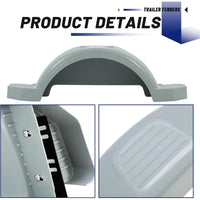 Load image into Gallery viewer, ‎Set of 2 Single Axle Trailer Fenders 13&quot; Wheels Tire Skirt Boat (Gray) LYAP-274S-3
