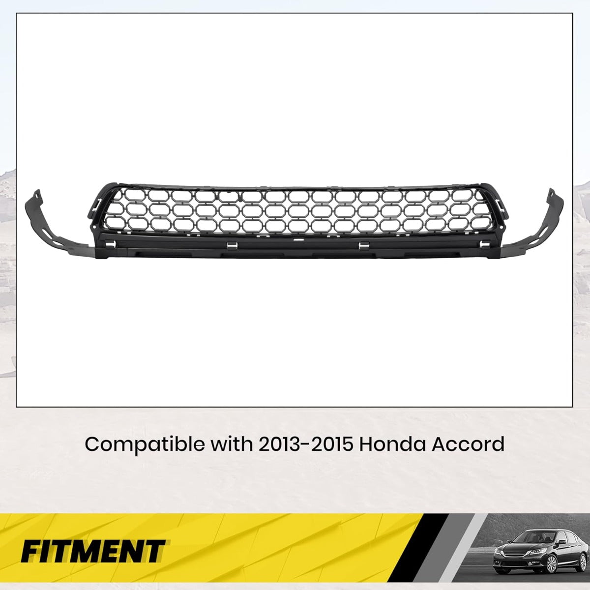 Front Lower Grille Compatible with 2013-2015 Honda Accord 71103T2AA00 HO1036114 Bumper Radiator Hood Grill Assembly Black