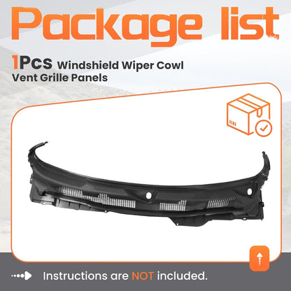 Windshield Wiper Cowl Panel Grille Compatible with 09-18 Ram 1500 | Compatible with 2009-2018 Dodge Ram 1500 2500 3500 & 2019-2024 Ram 1500 Classic; Replacement for 55112305AB 55112305AC