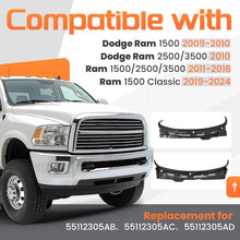 Windshield Wiper Cowl Panel Grille Compatible with 09-18 Ram 1500 | Compatible with 2009-2018 Dodge Ram 1500 2500 3500 & 2019-2024 Ram 1500 Classic; Replacement for 55112305AB 55112305AC