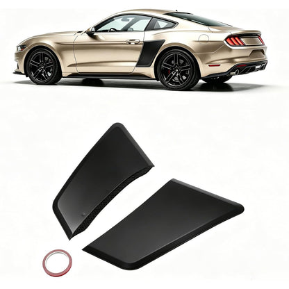 Rear Air Fender Vent Compatible with 2015-2023 Ford Mustang All Model Plastic (PP+TD20) Primer Matte Black Left & Right