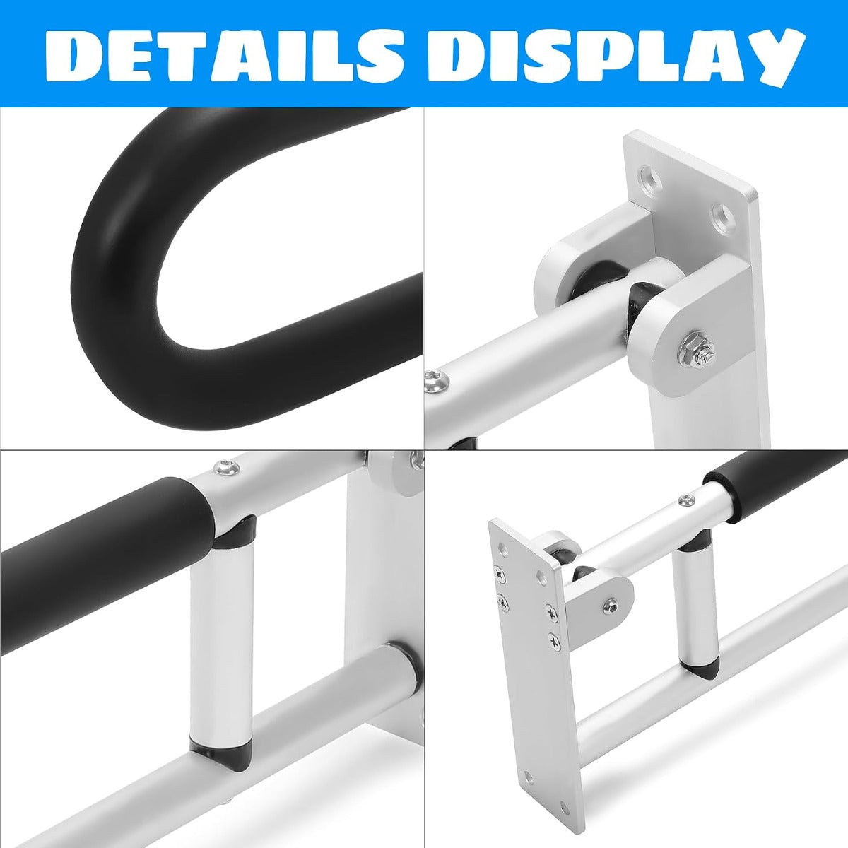 HECASA Toilet Grab Bar 23.6 Inch Flip Up Handicap Grab Bars Rails Folding Support for Elderly Disabled Pregnant Woman Bathroom Shower Safety Toilet Safety Rail
