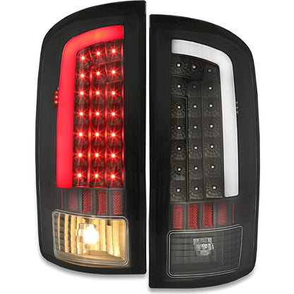 Kojem LED Tail Light Compatible with 2002-2006 Dodge Ram 1500/2003-2006 Dodge Ram 2500 3500 LED Tube Bar Brake Turn Signal Lamp Taillight Driver & Passenger Side -Clear Lens & Black Housing
