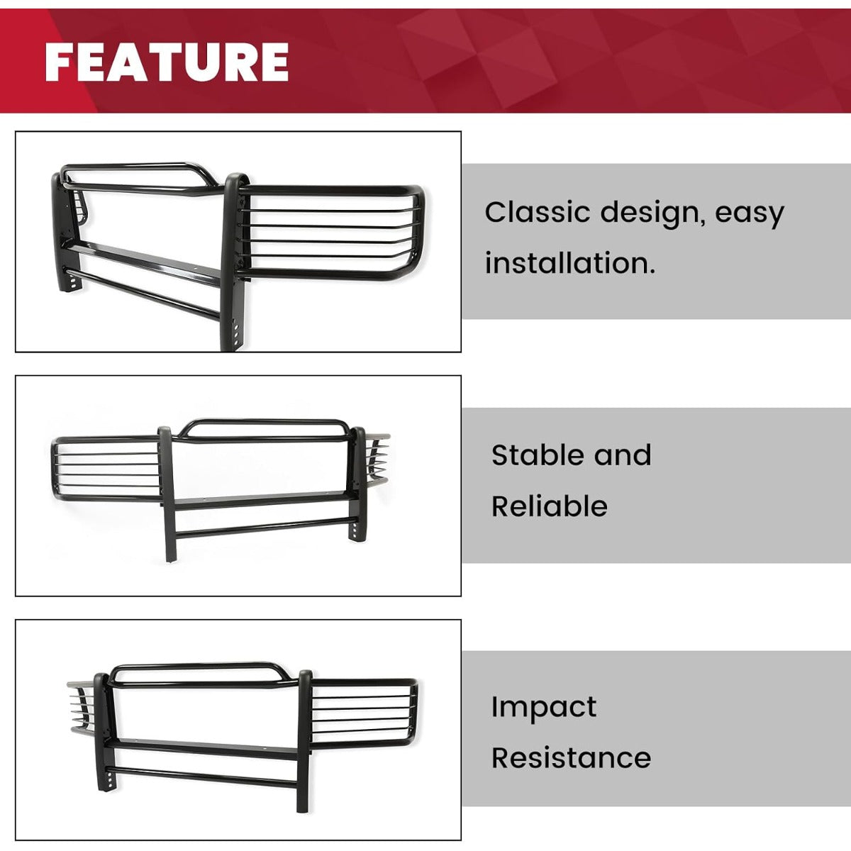 HECASA Brush Guard Compatible with 1999-2007 Ford F250 F350 F450 F550