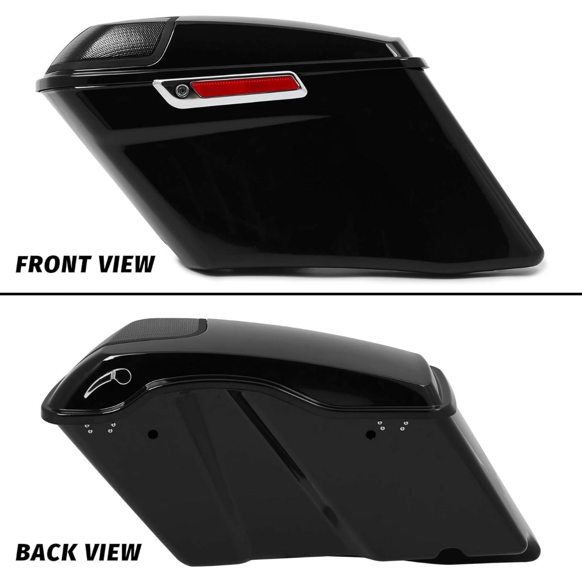 5 Inches Extended Saddlebags w/speaker lids Compatible with 1993-2013 Harley Davidson Road King Glide Electra Street Glide All Touring Models Stretched Hard Saddle Bags LTB20