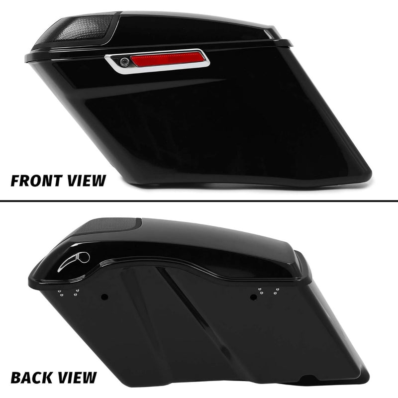5'' Extended Saddlebags w/speaker lids Compatible with 1993-2013 Harley Davidson Road King Glide Electra Street Glide All Touring Models Stretched Hard Saddle Bags LTB20