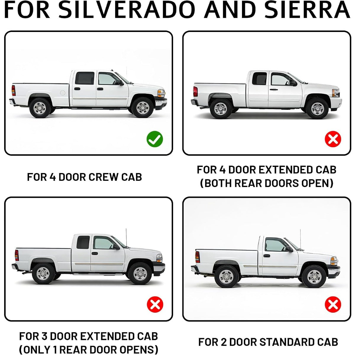 Rocker Panel Compatible With 1999-2007 Chevy Silverado GMC Sierra 4 Door Crew Cab Steel Panel(Right Passenger Side)