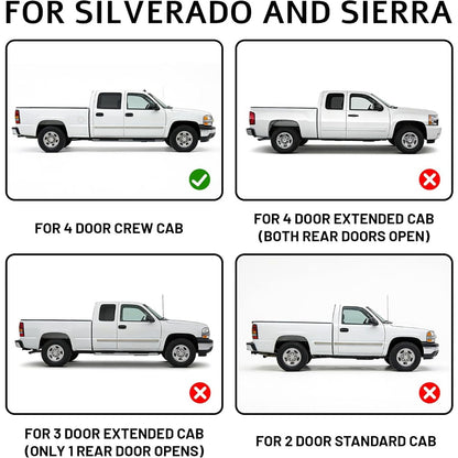 Rocker Panel Compatible With 1999-2007 Chevy Silverado GMC Sierra 4 Door Crew Cab Steel Panel(Right Passenger Side)