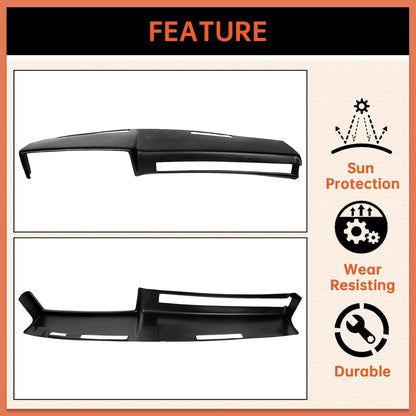 Black Dashboard Cover Compatible with 1981-1991 Chevrolet GMC C/K/R/V Truck/SUV Pickup Car Interior Dash Pad Cap