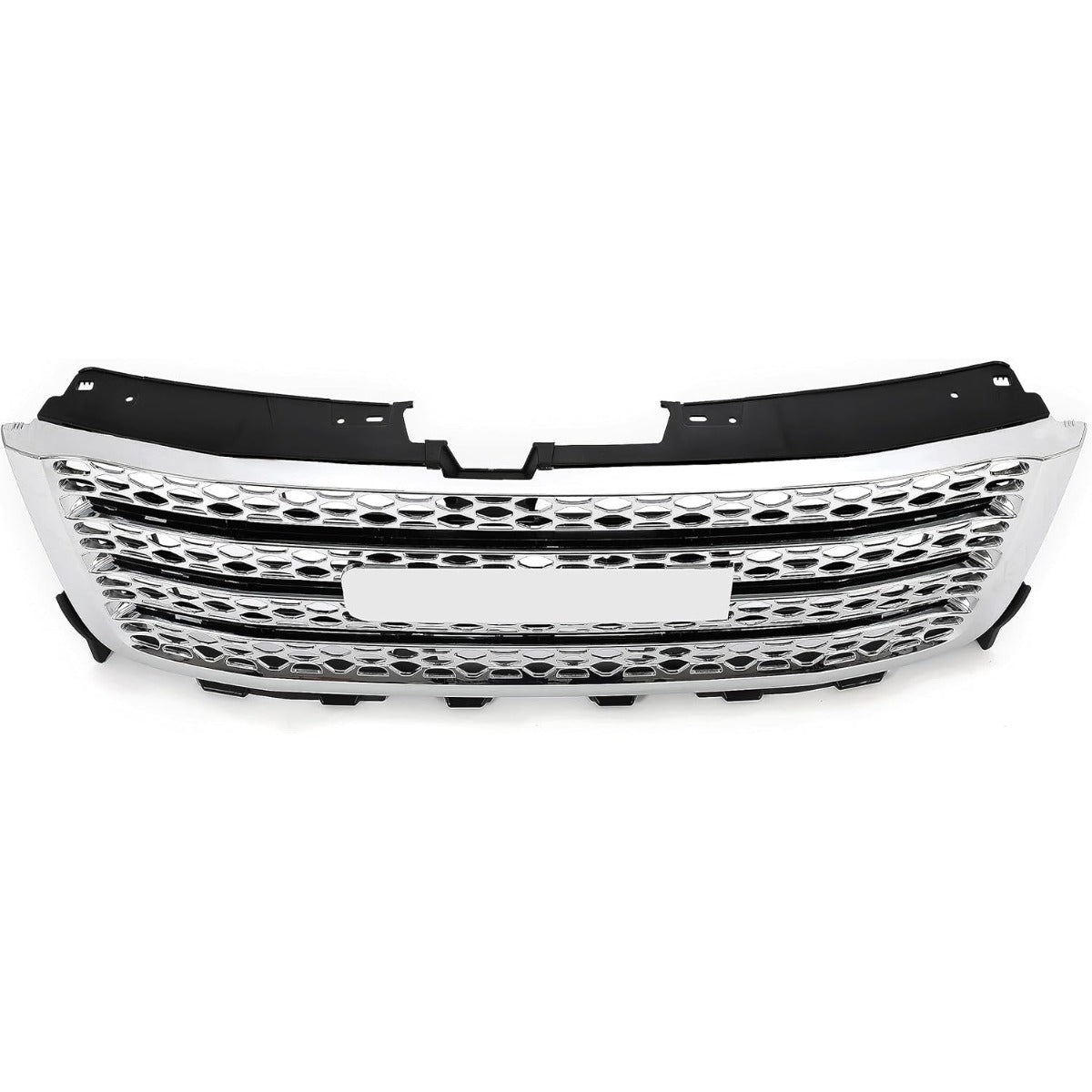 Front Bumper Grille Compatible with 2011-2014 GMC Sierra 2500 HD 3500 HD Replacement for GM1200633 20966057 Bumper Guard Grill W/O Emblem Plastic Chrome Silvery