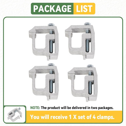 Truck Cap Mounting Clamps Compatible with Chevrolet Chevy Ford Dodge Ram Sierra Dakota Ram 1500 2500 3500 F150 F250 for Mounting Caps Camper Shell Topper Canopy Heavy Duty Aluminum (4Pcs-Silver) LYOM-055-1