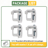 Load image into Gallery viewer, KUAFU Truck Cap Mounting Clamps Compatible with Chevrolet Chevy Ford Dodge Ram Sierra Dakota Ram 1500 2500 3500 F150 F250 for Mounting Caps Camper Shell Topper Canopy Heavy Duty Aluminum (4Pcs-Silver) LYOM-055-1
