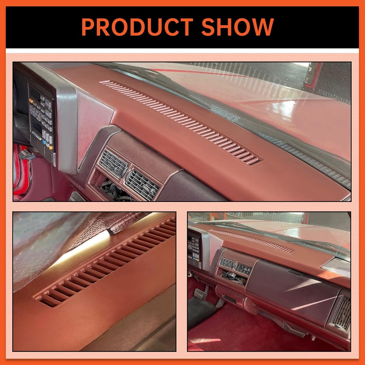 Molded Dash Cover Compatible with 1992-1994 Blazer/1988-1994 GM Trucks Pickups C1500 C2500 C3500 K1500 K2500 K3500 Chevy Suburban Yukon Dashboard Cap Bezel Panel Lid Instrument Cluster Garnet