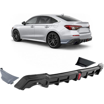 ALMULOO Rear Bumper Diffuser Splitter Compatible with 2022-2026 Honda Civic