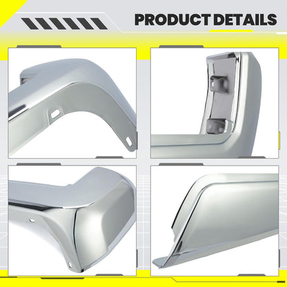 KUAFU Rear Bumper End Caps RH Compatible with 2016-2023 Toyota Tacoma w/o Parking Sensors Holes Chrome Covers Corner Extension Replacement for TO1105131