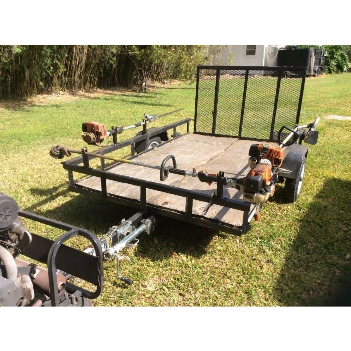 Lockable Weed Eater, Edger or String Trimmer Racks Holder Hold Compatible with Weeder Edger Single Tier Mount On Pickup Open Trailer Pair