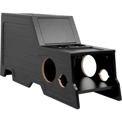 Center Console Subwoofer Box Compatible with 02-05 Dodge Ram | Crew /Single And Quad Cab MDF+Plastic(ABS) PVC Black Finish Black