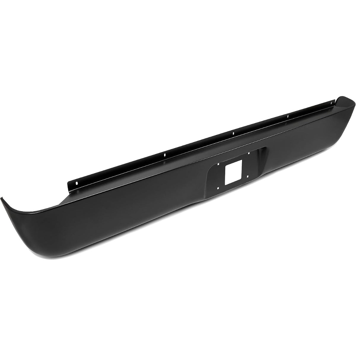 ALMULOO Steel Rear Roll Pan Compatible with 2007-2013 Silverado Sierra 1500 2500 3500 Fleetside Styleside Bed Truck Rear Roll Pan Bumper w/License Light Black