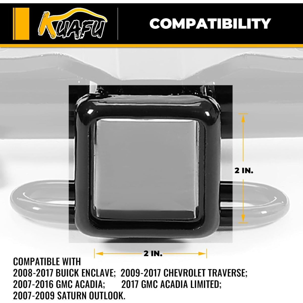 Class 3 2'' Trailer Hitch Compatible with 2008-2017 Buick Enclave 2009-2017 Chevrolet Traverse 2007-2017 GMC Acadia Limited 2007-2009 Saturn Outlook Replacement for 44569 51083 13424 75528