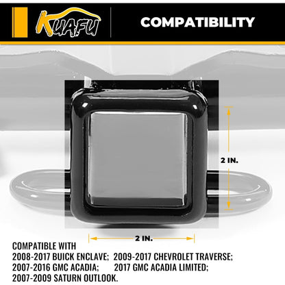 Class 3 2'' Trailer Hitch Compatible with 2008-2017 Buick Enclave 2009-2017 Chevrolet Traverse 2007-2017 GMC Acadia Limited 2007-2009 Saturn Outlook Replacement for 44569 51083 13424 75528