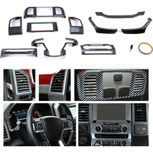 Kojem Interior Center Console Dashboard Trim Compatible with 2015-2020 Ford F150 Steering Carbon Fiber Style Wheel Trim & Navigation Panel Cover